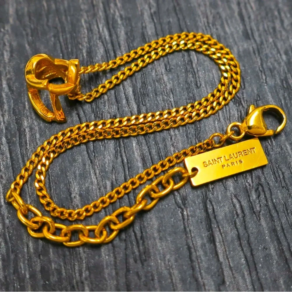 LOT 1080 18K gold plated YSL bracelet